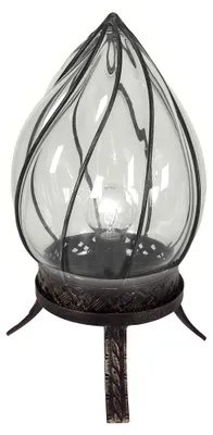 Produktbild von Tischleuchten - Glas-Tischleuchte "Orient", Tischlampe aus Metall und Glas in klar/transparent, 32 cm hoch, Ø 17 cm, E14-Fassung