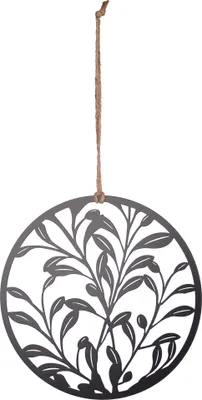 Produktbild von UNUS Deko Aufhänger Olivenbaumblätter aus Metallschwarz dia 25 cm