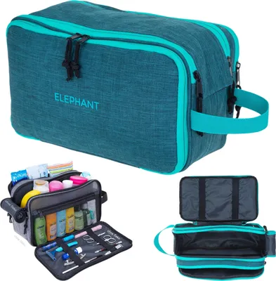 Produktbild von Kulturbeutel Kulturtasche gross viele Fächer Kosmetiktasche gross Reise Sauna Sport Freizeit Tasche Elephant Travel Washbag XL 13028 Petrol Türkis