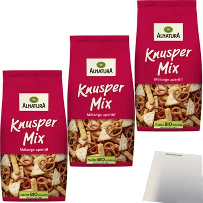 Produktbild von Alnatura Knusper Mix 3er Pack (3x250g Beutel) + usy Block