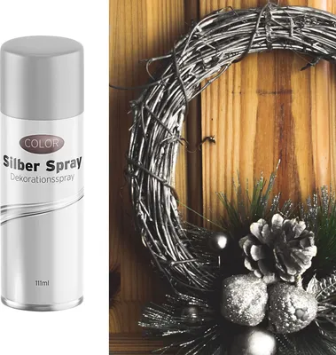 Image de Déco spray argent 111ml spray de bricolage bombe aérosol Noël spray scintillant spray brillant