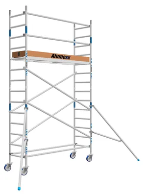 Imagen del producto de Andamio elevador, altura de trabajo: 5,3 metros; altura máxima: 250 cm; plataforma: aluminio