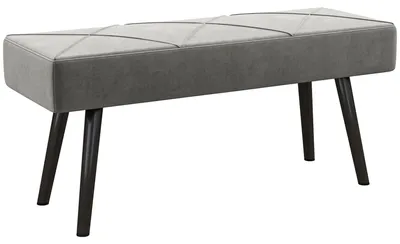 Productafbeelding van Gestoffeerde bank, bedbank, fluweellook, 100 x 36 x 45 cm, grijs