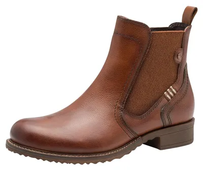 Zdjęcie produktu dla Buty damskie Tamaris, botki, skóra, brązowe, rozmiar 42