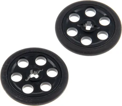 Produktbild von 2x Lego Technic Riemenscheibe 3x3 schwarz Rad Gummi Reifen 2815 4185c01