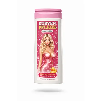 Produktbild von Kurven Pflege Duschgel 300ml – Lustiges Geschenk für die beste Freundin – Witziges Frauen-Duschgel – „Sexy Pflege für pralle Kurven“ – Geschenkidee