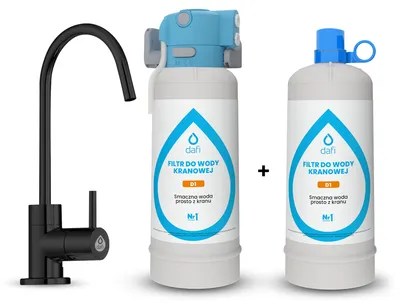 Zdjęcie produktu dla Dafi System filtrujący FLOW COMFORT 2x Filtr D1 + kran ALTO czarny