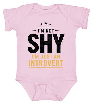 Immagine prodotto di Non sono timida, sono solo introversa. Regalo divertente, frase sarcastica. Body per neonato, rosa, taglia 6/12 mesi