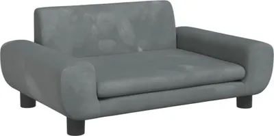 Obrázek produktu pro Pelíšek pro psy tmavě šedý 70 x 45 x 33 cm samet