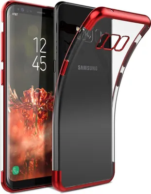 Produktbild von TPU Hülle für Samsung Galaxy S8 Plus Case Silikon Cover Transparent mit Farbrand Handyhülle