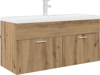 Produktbild von Eleganter Möbel Waschbeckenunterschrank mit Tür Artisan-Eiche Holzwerkstoff - CJG325635 - Spiegelschränke