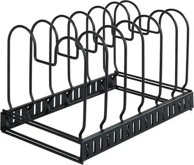 Produktbild von Famanu Küchenorganizer ausziehbar 30 bis 57 cm - verstellbarer Topfdeckel- und Pfannenhalter