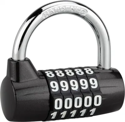 Image de Cadenas à combinaison Saturn, 5 chiffres, intérieur, anse acier, 65mm - THIRARD