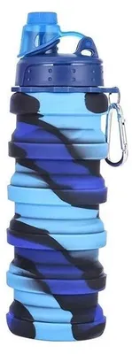 Produktbild von KIK KX3070 Faltbare Trinkflasche für Kinder, 500 ml, blau