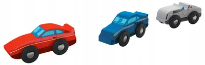 Produktbild von Playtive Set 3 Holz-Rennwagen Spielzeugautos