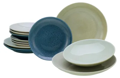 Produktbild von CreaTable, 19789, Reactive Nordic, Tellerset 12-tlg, Steinzeug