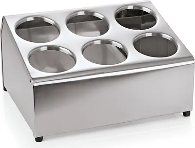 Produktbild von 2x Besteckbehälter für 6 Besteckköcher Edelstahl, 37,5 x 30 x 21 cm