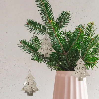 Immagine prodotto di set di 3 ciondoli natalizi Decorazioni natalizie in metallo Decorazioni per albero di Natale argento