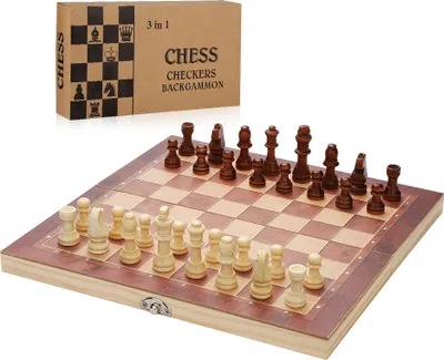 Produktbild von EINFEBEN Schachspiel Brettspiele PEARL Holz Star wars Reiseschach Figuren 3 in1 29*29CM Schach