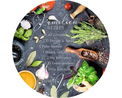 Produktbild von Glasbild Familienrezept Ø 50 cm