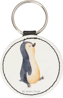 Produktbild von Mr. & Mrs. Panda Schlüsselanhänger Pinguin marschieren - Weiß - Geschenk, Familie, Taschenanhänger, Bruder, Anhänger, mini, Stolz, Schwester, schlüsselbund, kleiner