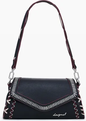 Immagine prodotto di Borsa da donna nera con tracolla staccabile e impunture Manhattan