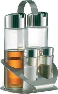 Produktbild von 1x Menage Essig/Öl/Salz/Pfeffer Gewürzestreuer, Haushaltswaren