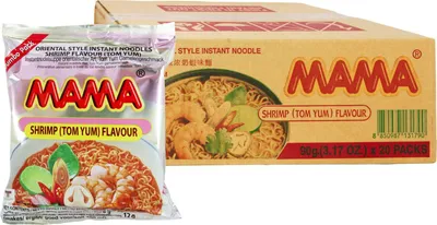 Produktbild von [ 20x 90g ] MAMA Instant Nudeln mit Tom Yum Garnelengeschmack / JUMBO Pack / Tom Yum Shrimp Flavour / orientalischer Art