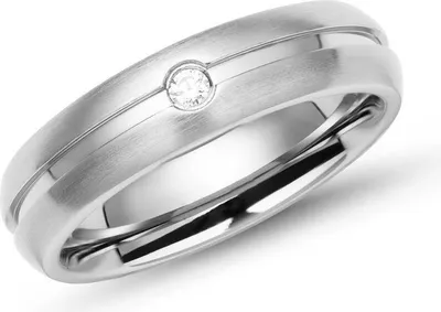 Produktbild von Edelstahlring mit Glanzrille Zirkonia schlicht 5mm von Unique R9162cz