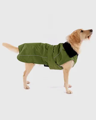 Produktbild von DRYROBE Dog Coat Hundemantel DunkelgrünSchwarz XXL