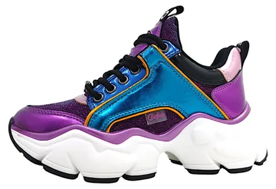 Image de Buffalo Binary Glam : chaussures pour femmes, lacets, modèle bas, multicolore, style décontracté