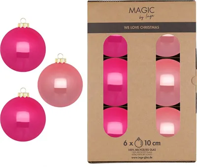 Produktbild von Weihnachtskugeln Glas 10cm 6 Stück - Candy Shop