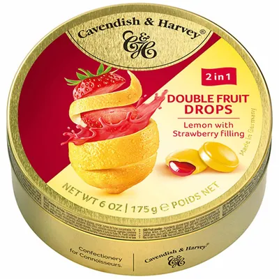 Productafbeelding van Cavendish & Harvey citroensnoepjes met aardbeienvulling 175g