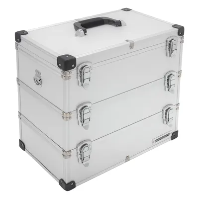 Produktbild von anndora Werkzeugkoffer 41 Liter 3 Ebenen Silber Alu - 3 Etagen | Silber