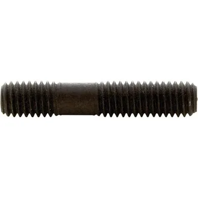 A close-up, isolated view of a metal stud bolt against a white background.