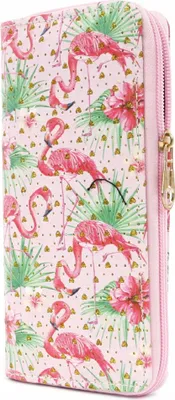 Produktbild von Kinder Geldbeutel für Mädchen - Großes Portemonnaie Flamingo & Lama Reißverschluss