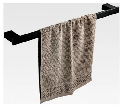 Produktbild von Handtuchstange 40cm für das Badezimmer, Wandhalterung aus Edelstahl - Edelstahl, Schwarz
