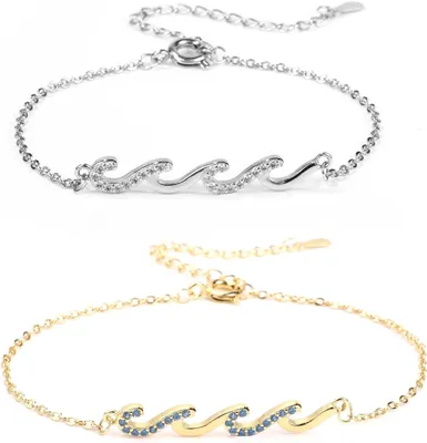 Produktbild von Freundschaftsarmbänder, Gold und Silber, 2er Set, für Frauen, stilvolles Handjuwel