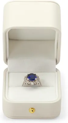 Imagen del producto de Caja blanca para anillos, ideal para guardar joyas, perfecta para bodas y compromisos, 1 unidad, para anillos