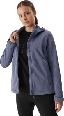Zdjęcie produktu dla Kurtka damska 4F Softshell, rozmiar S, granatowa, wodoodporna, idealna na zewnątrz