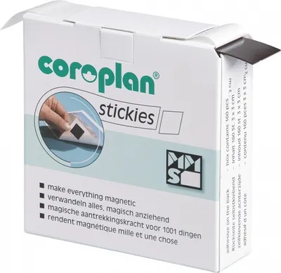 Produktbild von Aufkleber I coroplan® Magnetquadrate, selbsklebend, 30x30mm, 160/VE