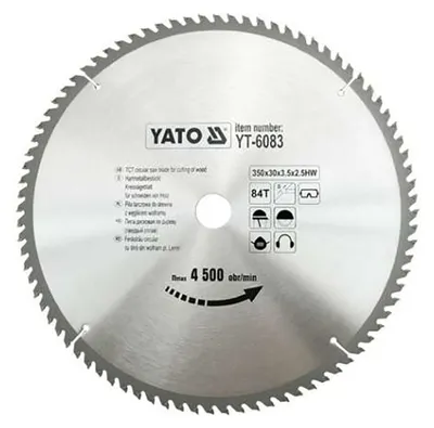 Produktbild von Yato YT-6083, Kunststoff, Holz, 35 cm, 3 cm, Hartmetall-bestücktes Wolfram (TCT), 2,5 mm, 4500 RPM