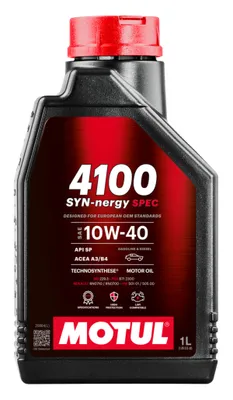Zdjęcie produktu dla Olej Motul 10W40 1L 4100 Syn-Nergy Spec   A3 B4   Sp   229.3   B71 2300   Rn0710   501.01 505.00