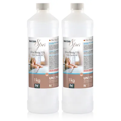 Produktbild von 2x1 kg BAYZID® SPA Flüssigchlor zur schnellen Wasserpflege von Whirlpools