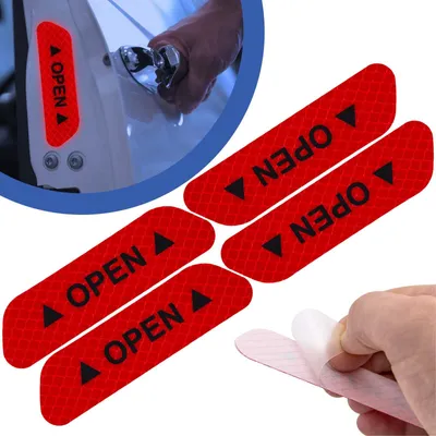 Produktbild von Aufkleber Sticker Emblem Rückstrahler 4x Auto Tür Reflektierende Warnung