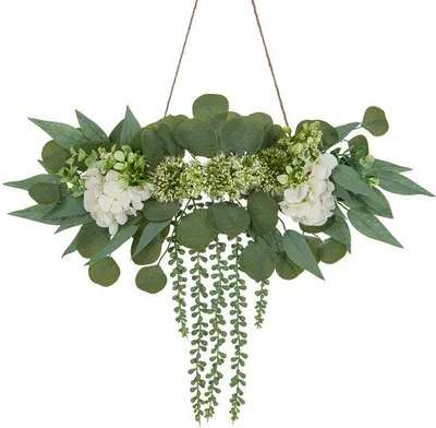 Produktbild von Eukalyptus-Kunstwerke mit Bohemien-Stil, naturbelassene Eukalyptus-Stocks, Raumdekoration für Schlafzimmer, Esszimmer, Küche oder Badezimmer.