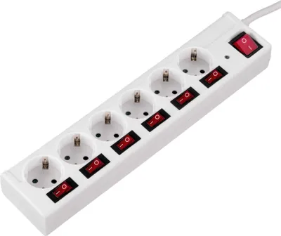 Produktbild von Hama 00121947, 1,4 m, Kunststoff, Weiß, Kunststoff, 6 AC-Ausgänge, 230 V