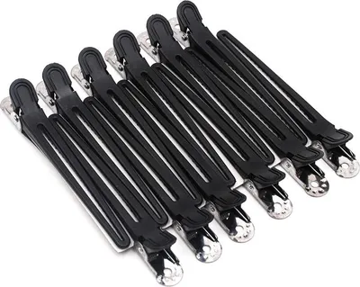 Immagine prodotto di INF Fermagli per capelli a becco d'anatra - Styling sicuro, lega di zinco nera (confezione da 12)