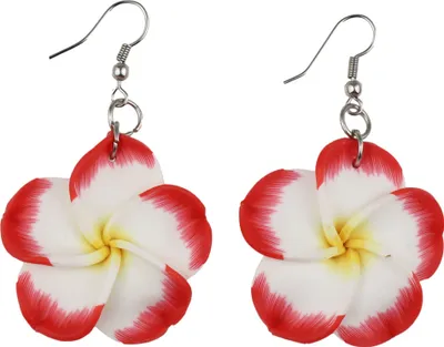 Produktbild von Ohrringe - Blume rot-weiß