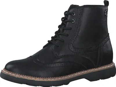 Produktbild von s.Oliver Damen Stiefelette Schnürboot Reißverschluss Lyralochung 5-25465-39, Größe:39 EU, Farbe:Schwarz